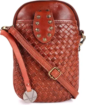 Genuine Leather Small Leather Crossbody Bags For Women Cell Phone Purse With Adjustable & Detachable Strap