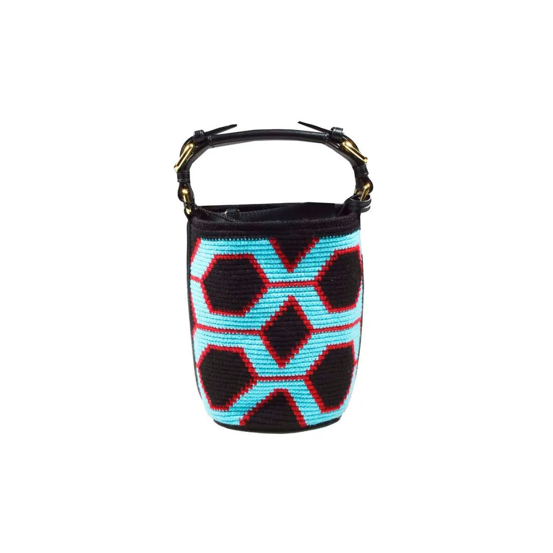 Geometric Pattern Cotton Bucket Bag