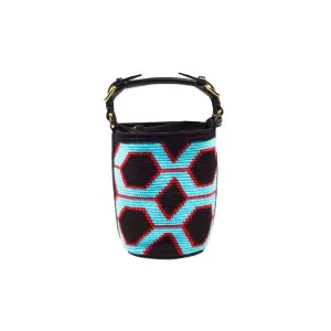 Geometric Pattern Cotton Bucket Bag