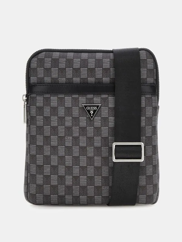 Geometric-Print Jet Set Crossbody Bag