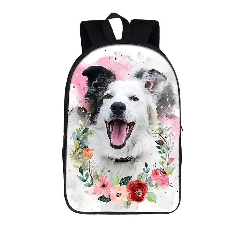 German Shepherd / Pit / Staffordshire Bull Terrier / Rottweiler Backpack for Teenager Children School Bags Boy Dog Book Bag