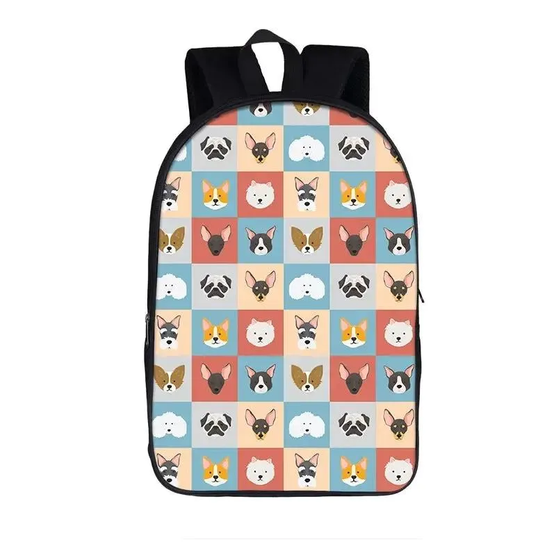 German Shepherd / Pit / Staffordshire Bull Terrier / Rottweiler Backpack for Teenager Children School Bags Boy Dog Book Bag
