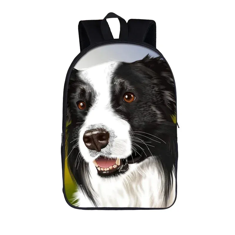 German Shepherd / Pit / Staffordshire Bull Terrier / Rottweiler Backpack for Teenager Children School Bags Boy Dog Book Bag