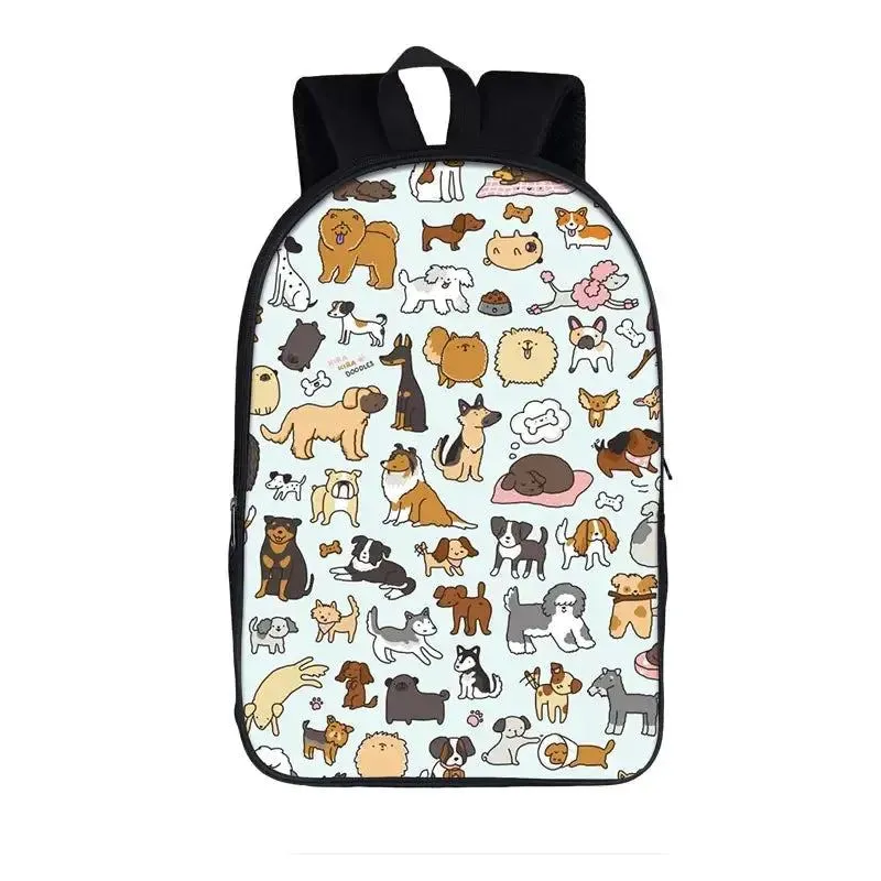 German Shepherd / Pit / Staffordshire Bull Terrier / Rottweiler Backpack for Teenager Children School Bags Boy Dog Book Bag