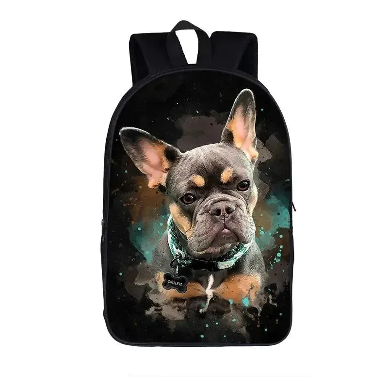 German Shepherd / Pit / Staffordshire Bull Terrier / Rottweiler Backpack for Teenager Children School Bags Boy Dog Book Bag