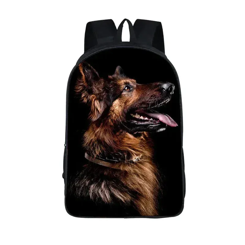 German Shepherd / Pit / Staffordshire Bull Terrier / Rottweiler Backpack for Teenager Children School Bags Boy Dog Book Bag