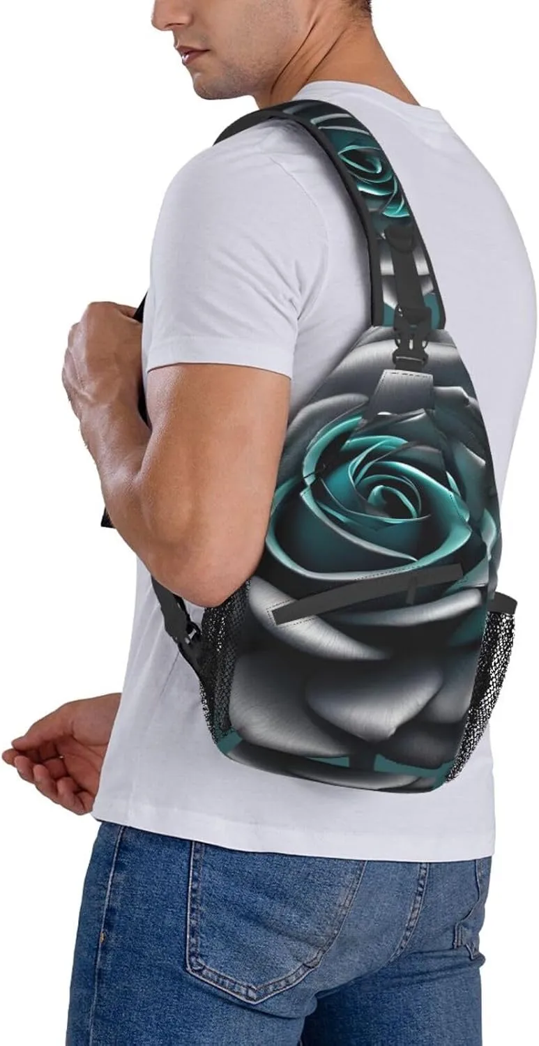 GeRRiT Tropical Summer Hawaiian Flower Palm Leaves Print Backpack Sling Bag For Women Men, Chest Bag Daypack Crossbody