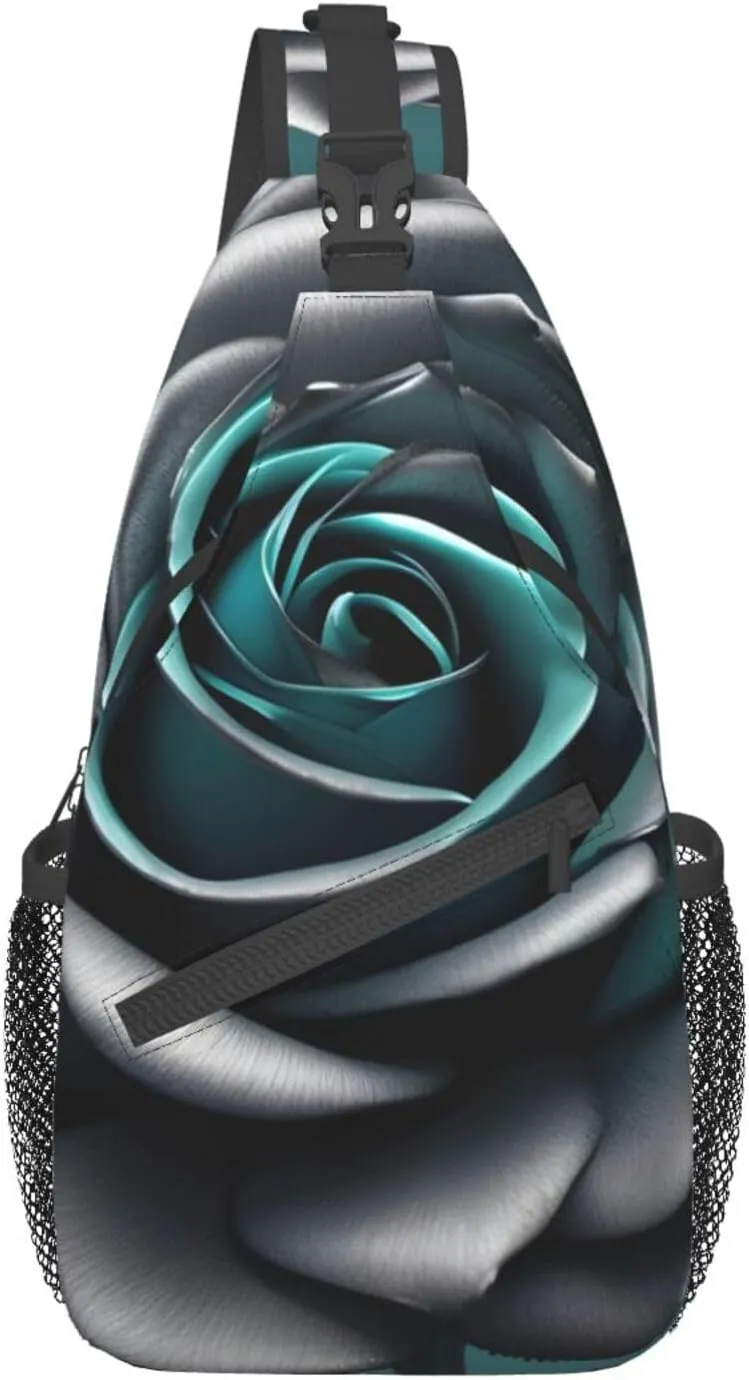 GeRRiT Tropical Summer Hawaiian Flower Palm Leaves Print Backpack Sling Bag For Women Men, Chest Bag Daypack Crossbody