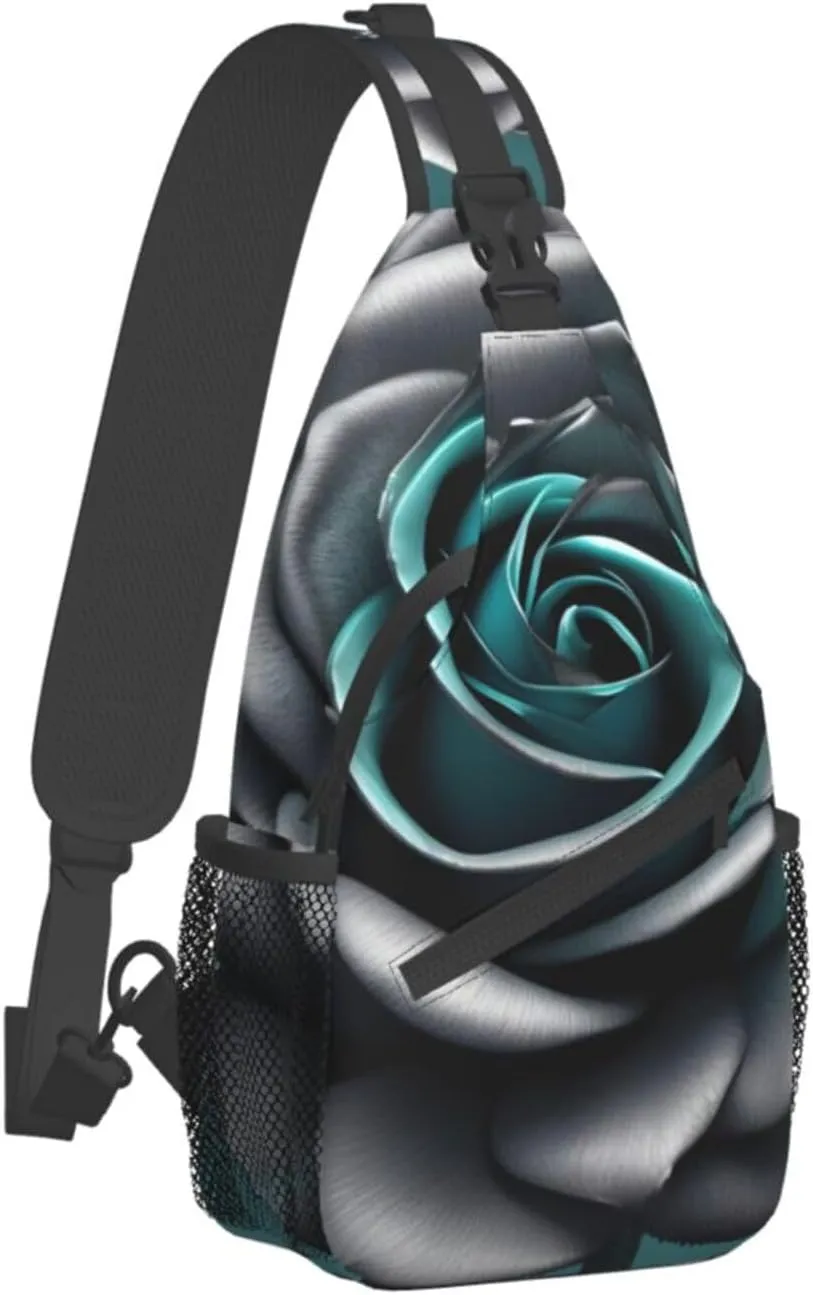 GeRRiT Tropical Summer Hawaiian Flower Palm Leaves Print Backpack Sling Bag For Women Men, Chest Bag Daypack Crossbody