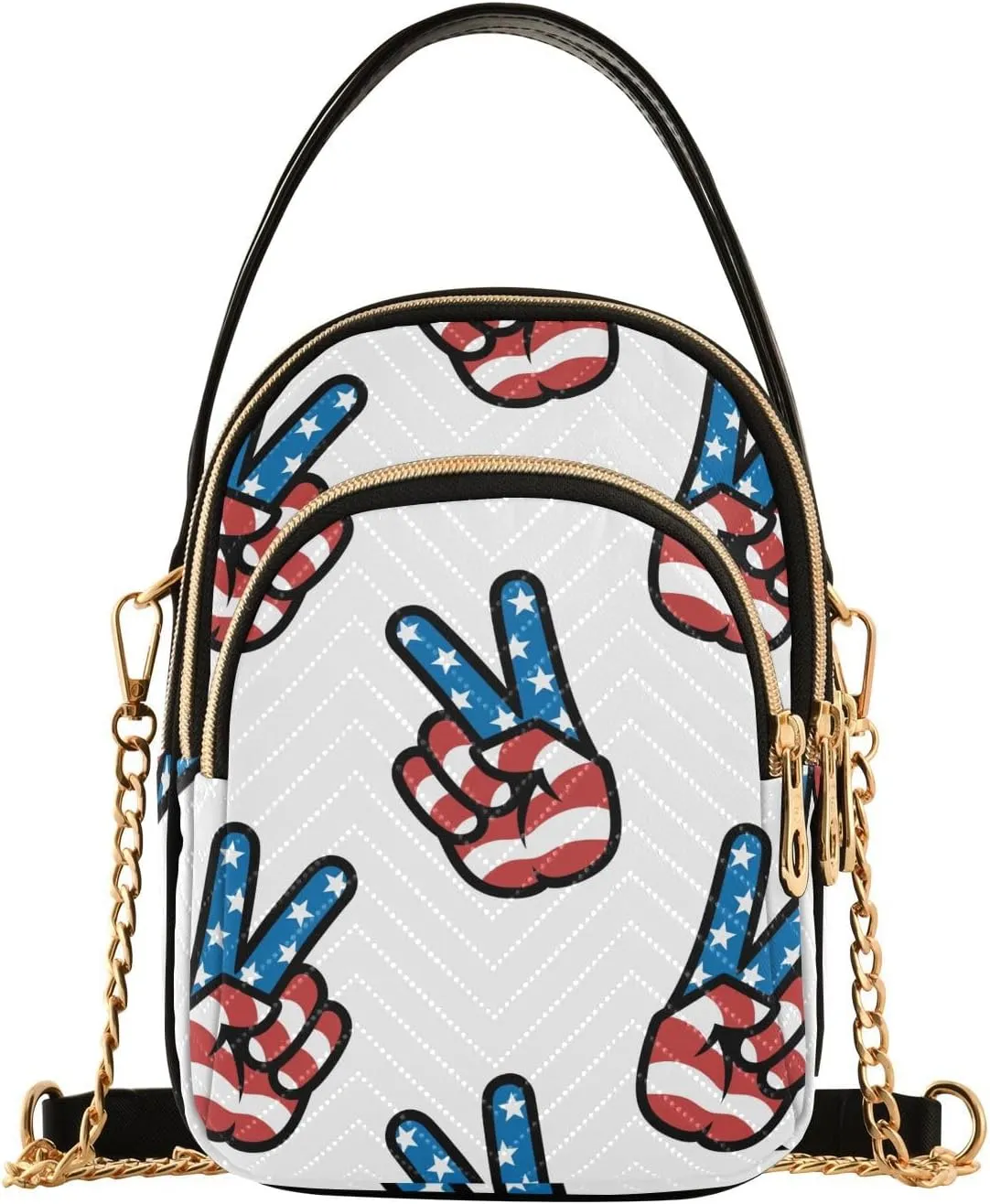 Gesture V Victory Design Crossbody Bags Shoulder Bag for Women Stylish Ladies Messenger Bags Cell Phone Purse and Handbags Wallet