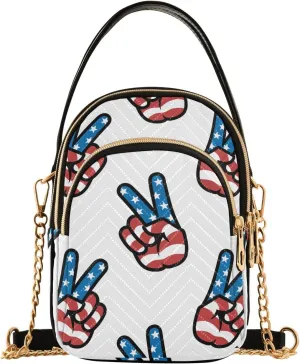 Gesture V Victory Design Crossbody Bags Shoulder Bag for Women Stylish Ladies Messenger Bags Cell Phone Purse and Handbags Wallet