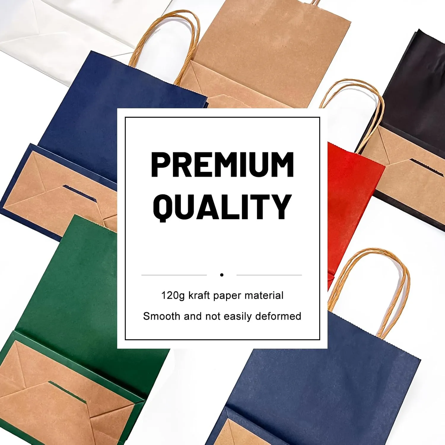 Gift Bags 8.25"x5.9 "x3.15" 100Pcs Paper Bags with Handles,kraft paper Bags for Small Business Christmas Bulk Bags, Wedding Party Favor Bags,Shopping Lunch Bags, Halloween Trick-or-Treat Bags (Black)