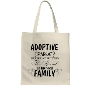Gifts for Expert Adoptive Parents Celebrate Adoption Day Natural White Multicolor Canvas Tote Bag