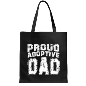 Gifts for Proud Adoptive Parents Funny Quotes for Adoption and Foster Families on Parents Day Navy Black Multicolor Canvas Tote Bag