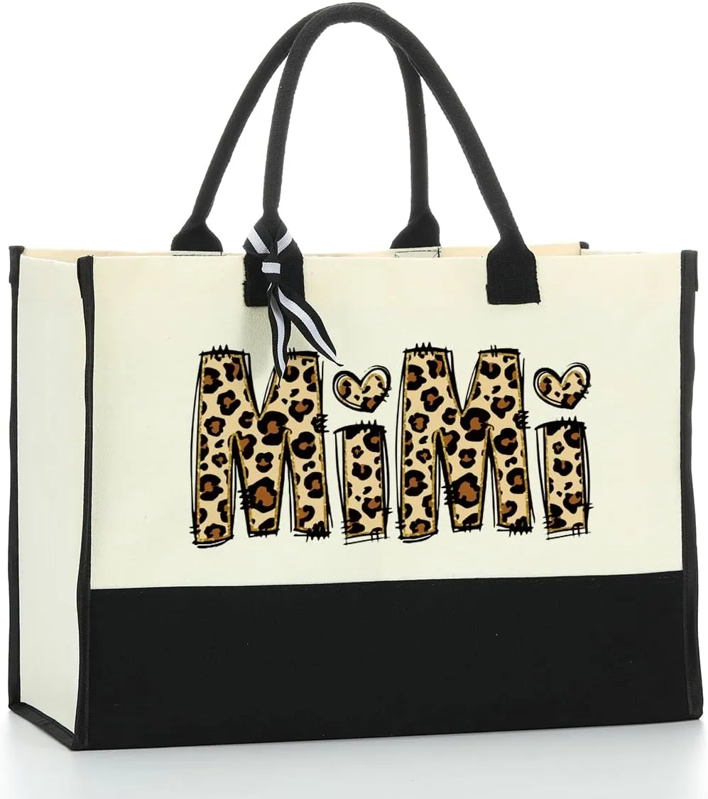 Gigi Mimi Grandma Nana Granny Mama Weekend Tote Bag for Women Personalized Waterproof Canvas Bag