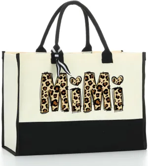Gigi Mimi Grandma Nana Granny Mama Weekend Tote Bag for Women Personalized Waterproof Canvas Bag