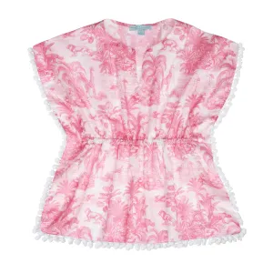 GIRL'S KAFTAN JUNGLE PINK