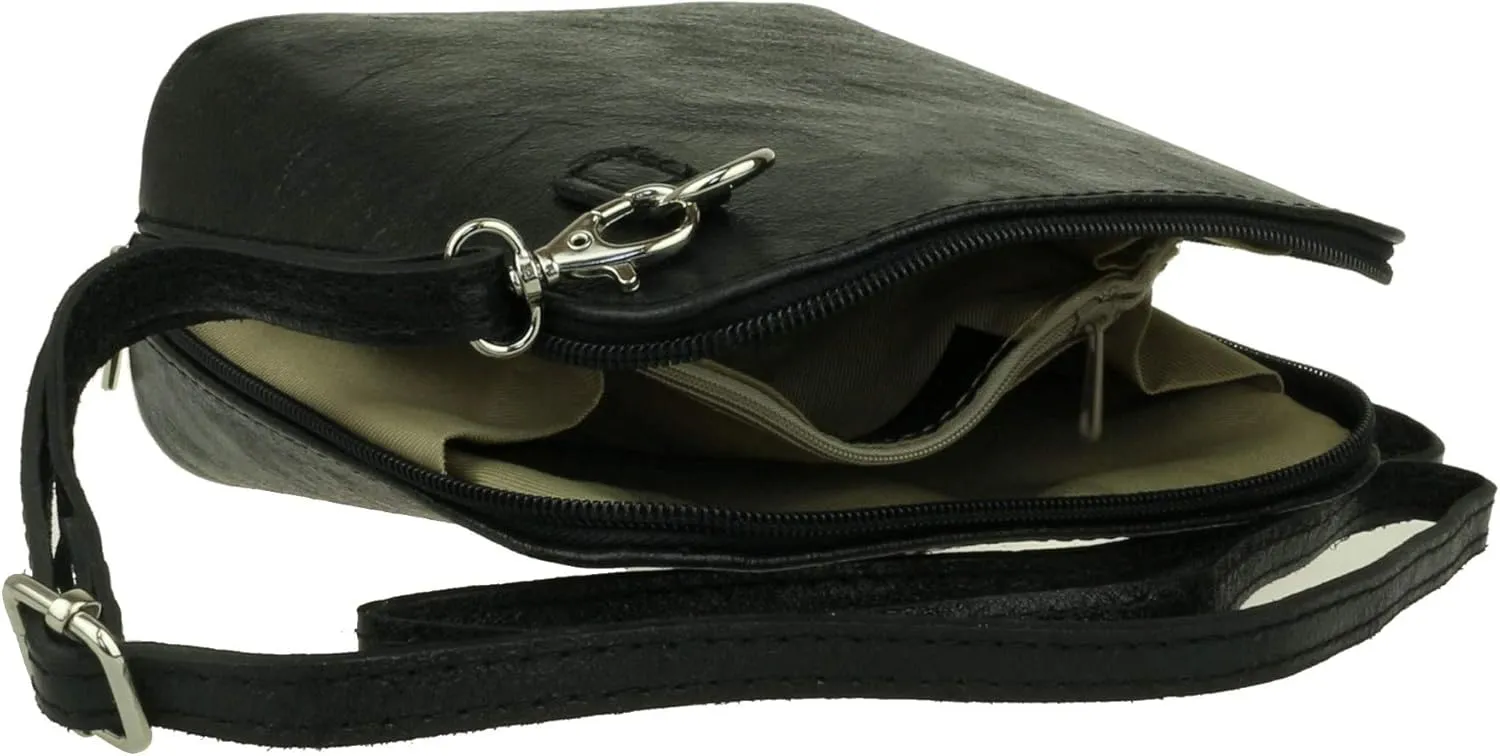 Girly HandBags Womens Metallic Genuine Leather Cross Body Shoulder Bag