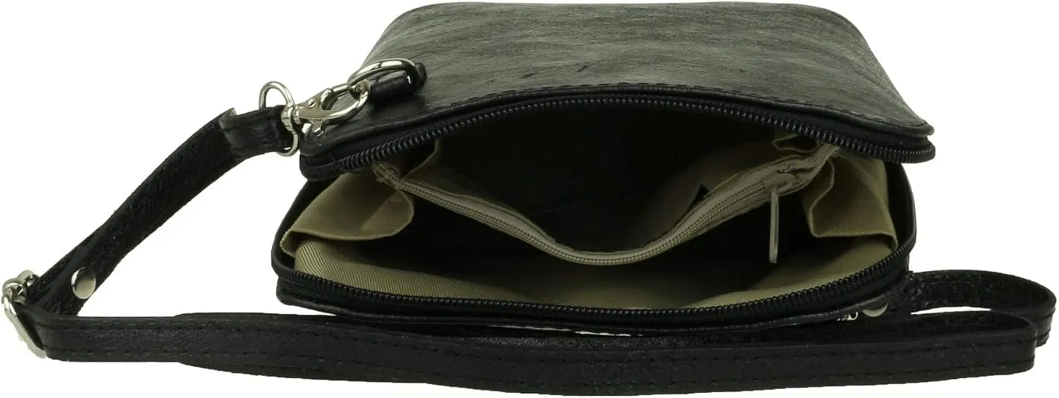 Girly HandBags Womens Metallic Genuine Leather Cross Body Shoulder Bag