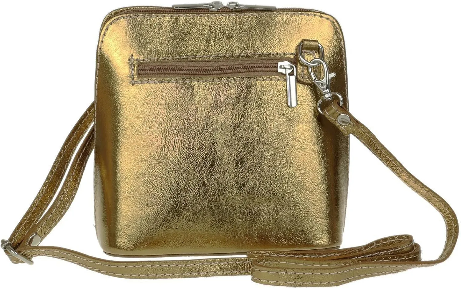 Girly HandBags Womens Metallic Genuine Leather Cross Body Shoulder Bag