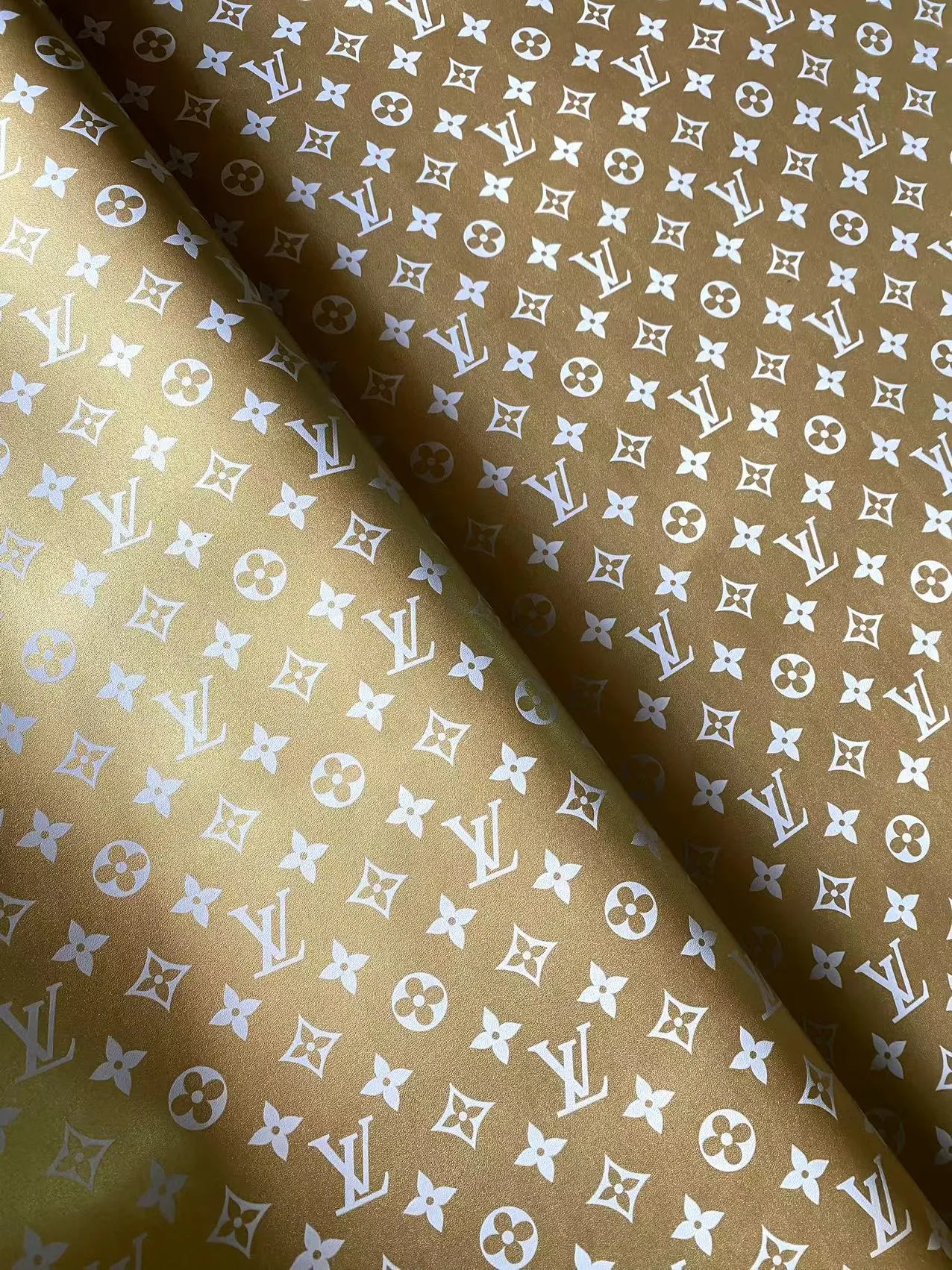Golden Metallic Louis Vuitton Leather Sheet for Bag