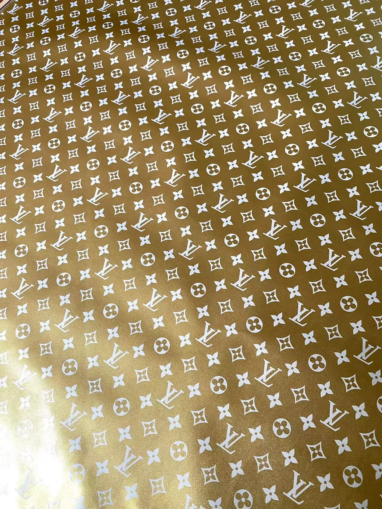 Golden Metallic Louis Vuitton Leather Sheet for Bag