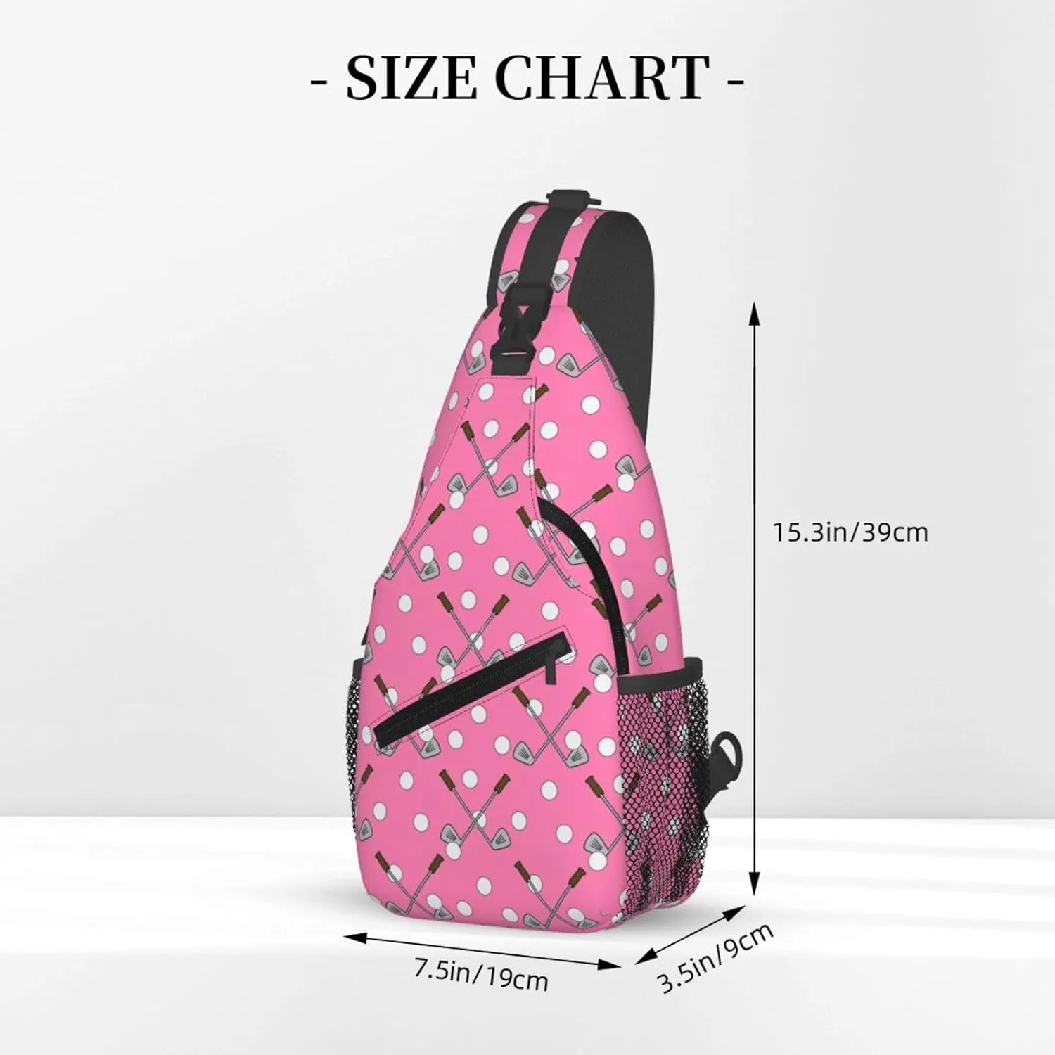Golf Print Sling Bags Crossbody Backpack Hiking Daypack Multipurpose Golf Chest Bag for Women Men