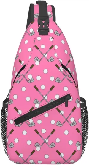 Golf Print Sling Bags Crossbody Backpack Hiking Daypack Multipurpose Golf Chest Bag for Women Men