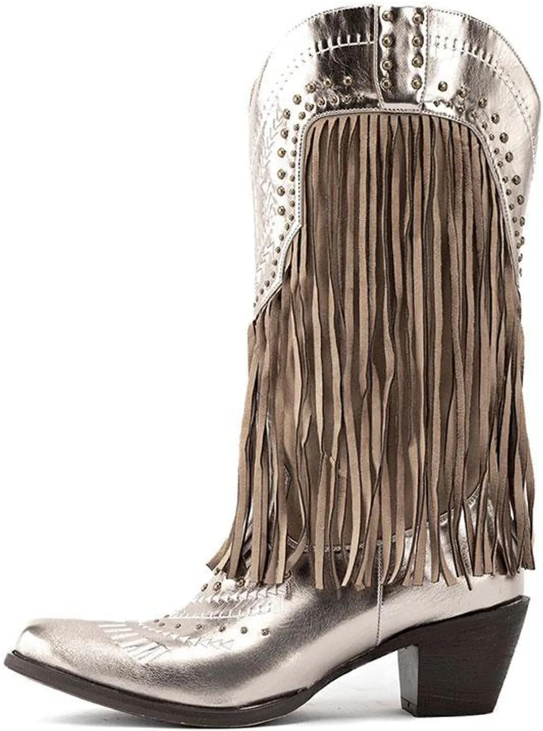 GORBINETI Fringe Boots for Women Tassels Cowboy Boots Knee High Western Boots