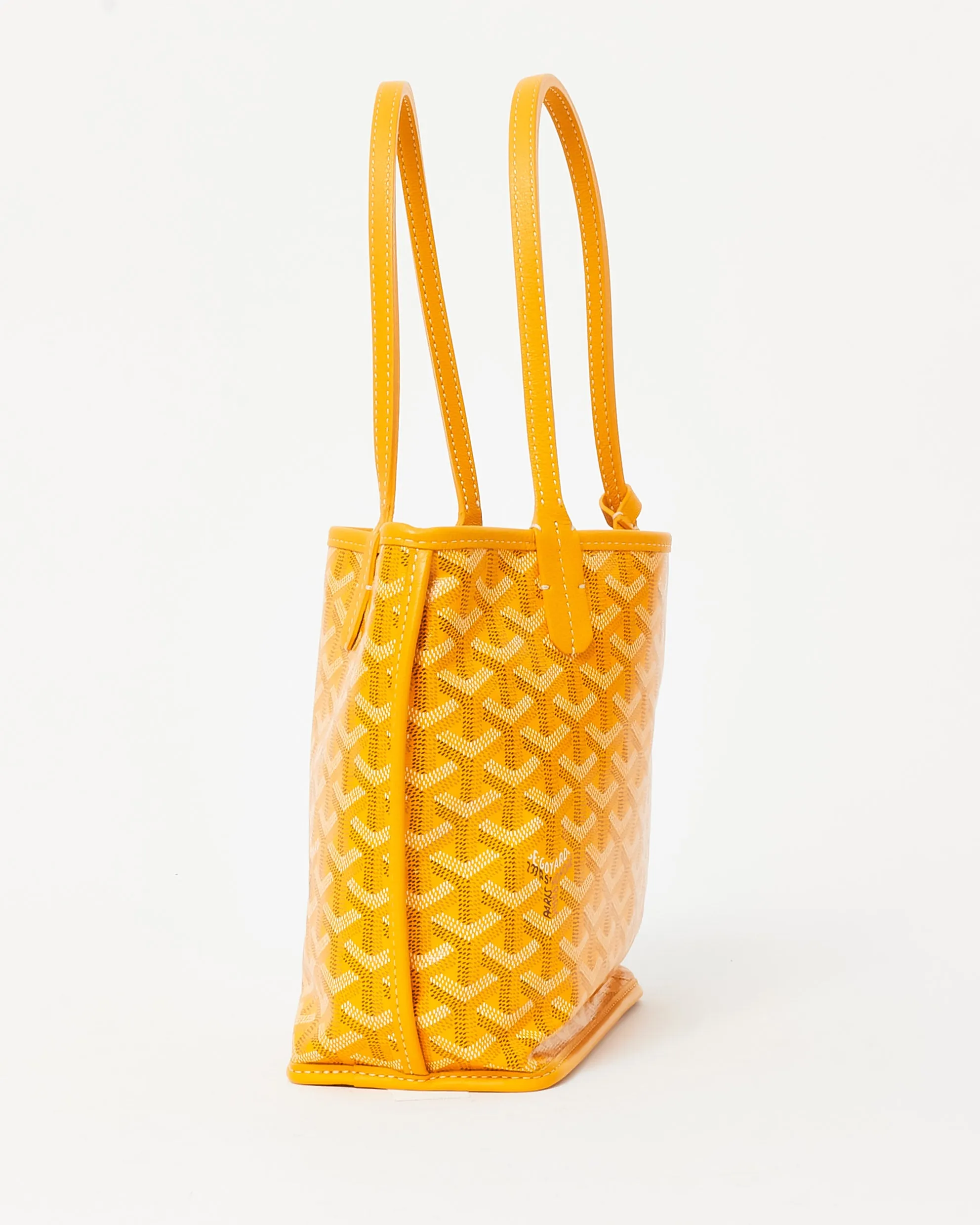 Goyard Yellow Goyardine Coated Canvas Reversible Mini Anjou Bag