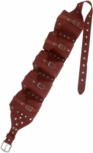 Grommet Belt With Bag Alchemist Waistband Belt For Parties And Festivities Medieval Men Brown Punk Waistband