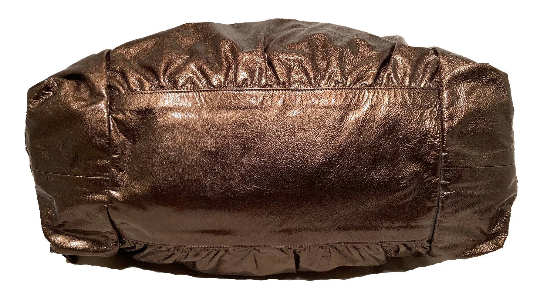 Gucci Bronze Patent Leather Hysteria Bag