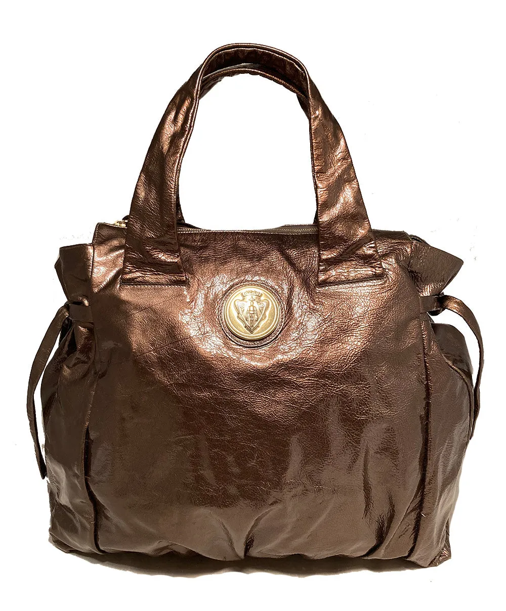 Gucci Bronze Patent Leather Hysteria Bag
