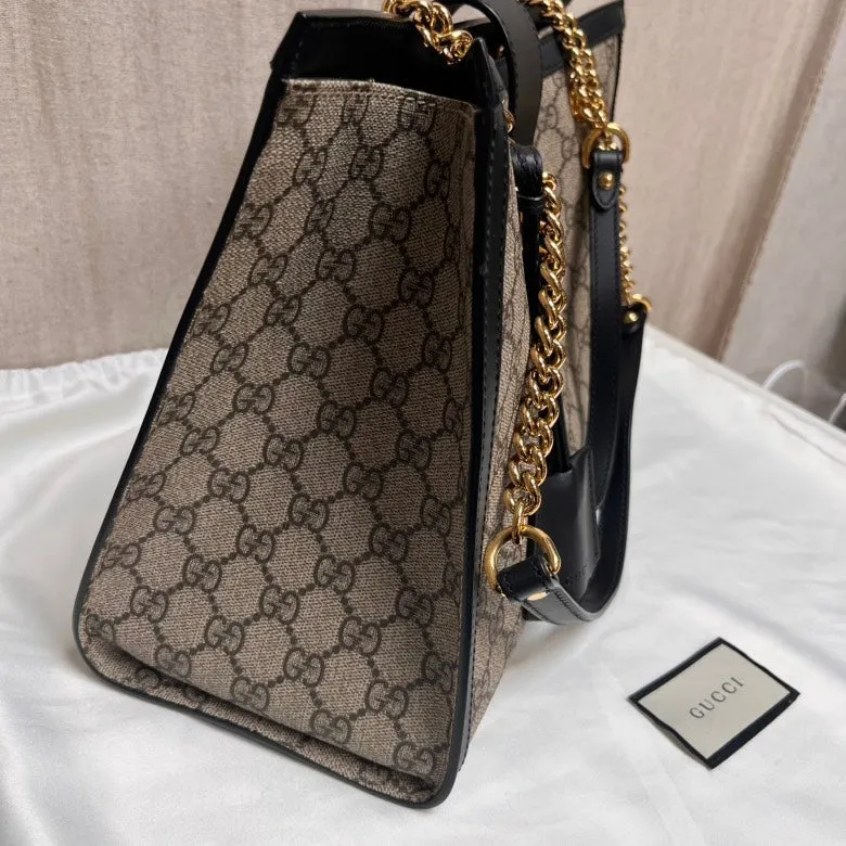 Gucci Padlock Large GG Supreme Beige Ebony Shoulder Bag