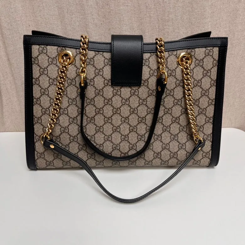 Gucci Padlock Large GG Supreme Beige Ebony Shoulder Bag
