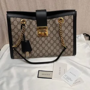 Gucci Padlock Large GG Supreme Beige Ebony Shoulder Bag