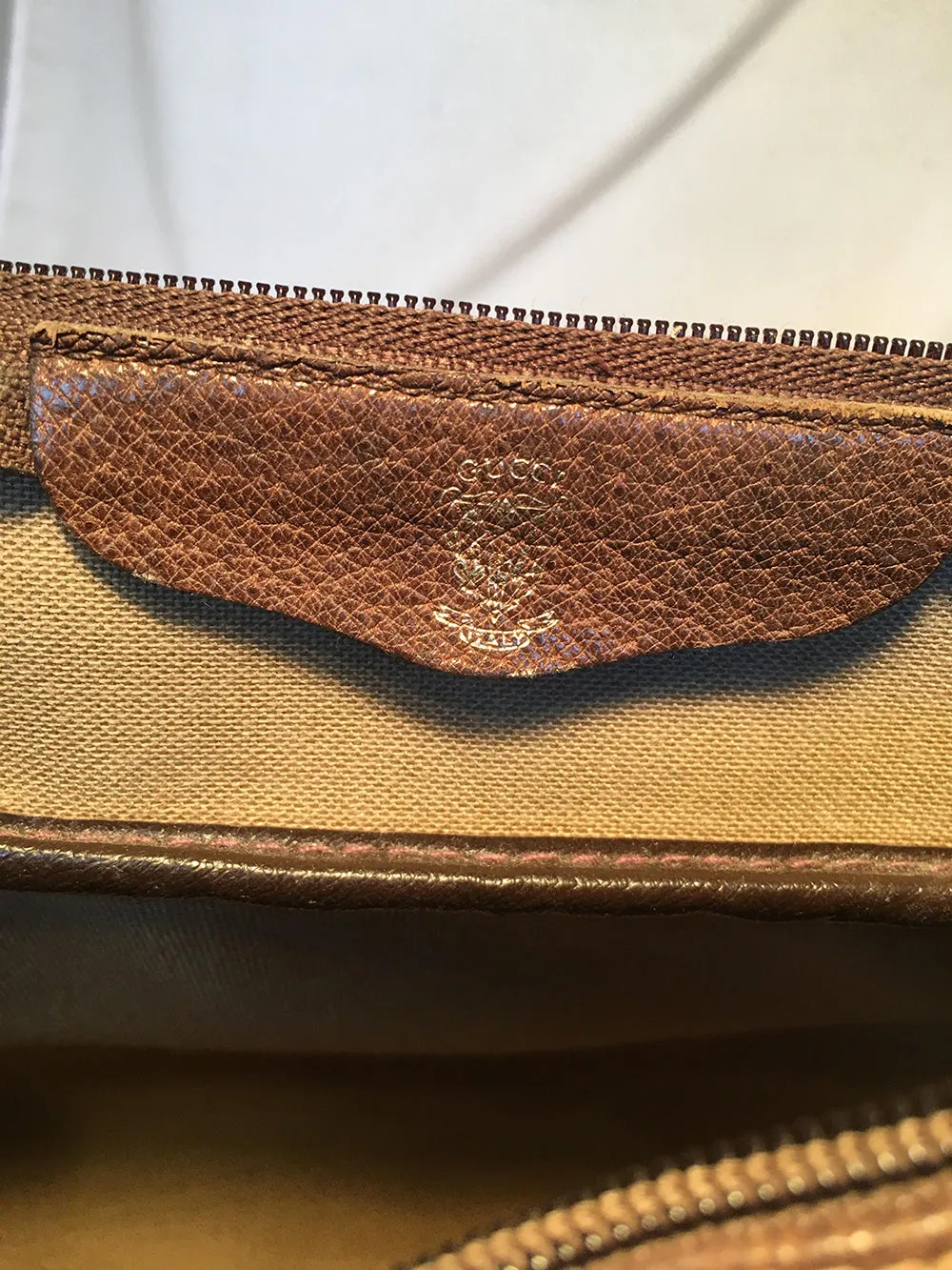 Gucci Vintage Monogram Hand Painted Ladybug Reporter Messenger Shoulder Bag