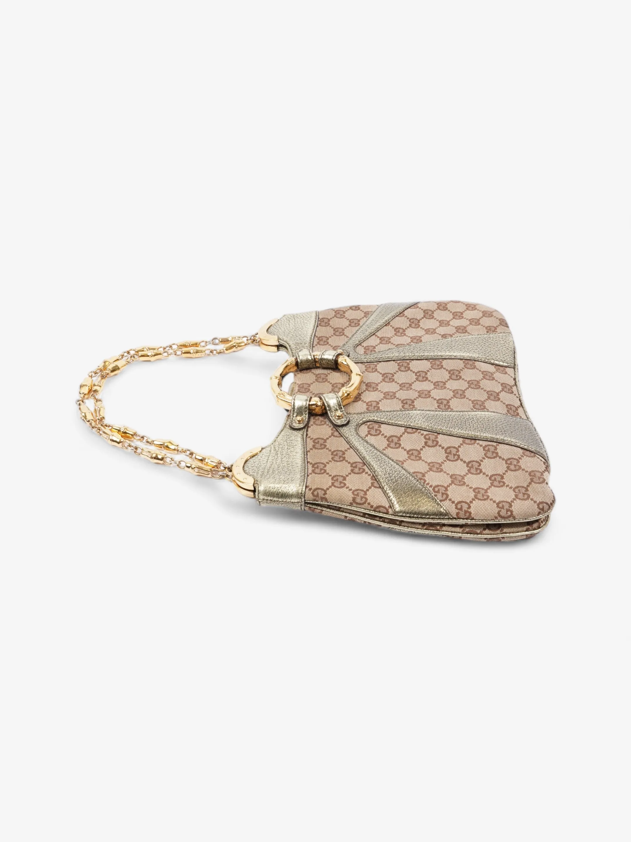 Gucci x Tom Ford Bamboo Chain Shoulder Bag GG Supreme / Metallic Canvas
