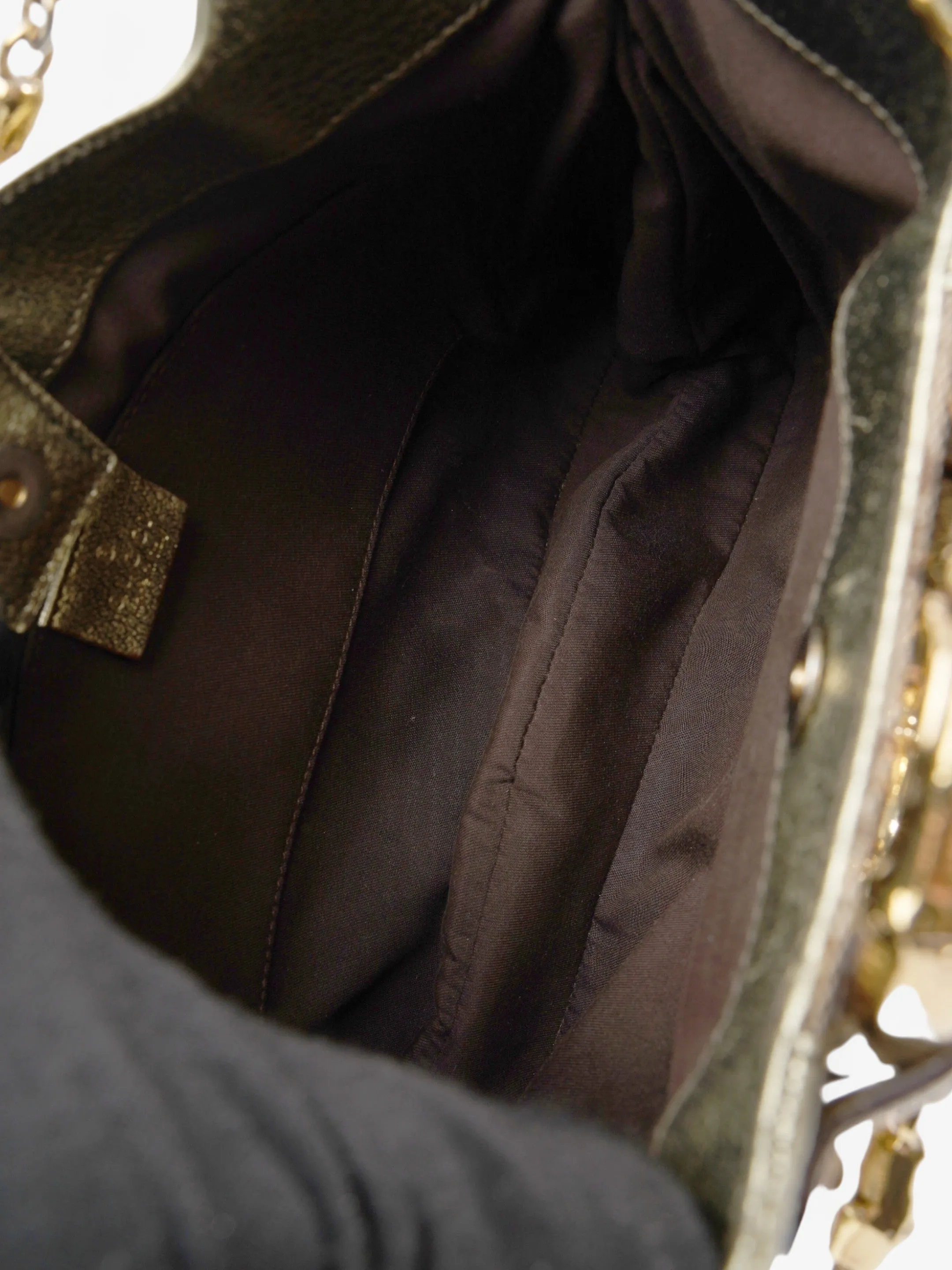 Gucci x Tom Ford Bamboo Chain Shoulder Bag GG Supreme / Metallic Canvas