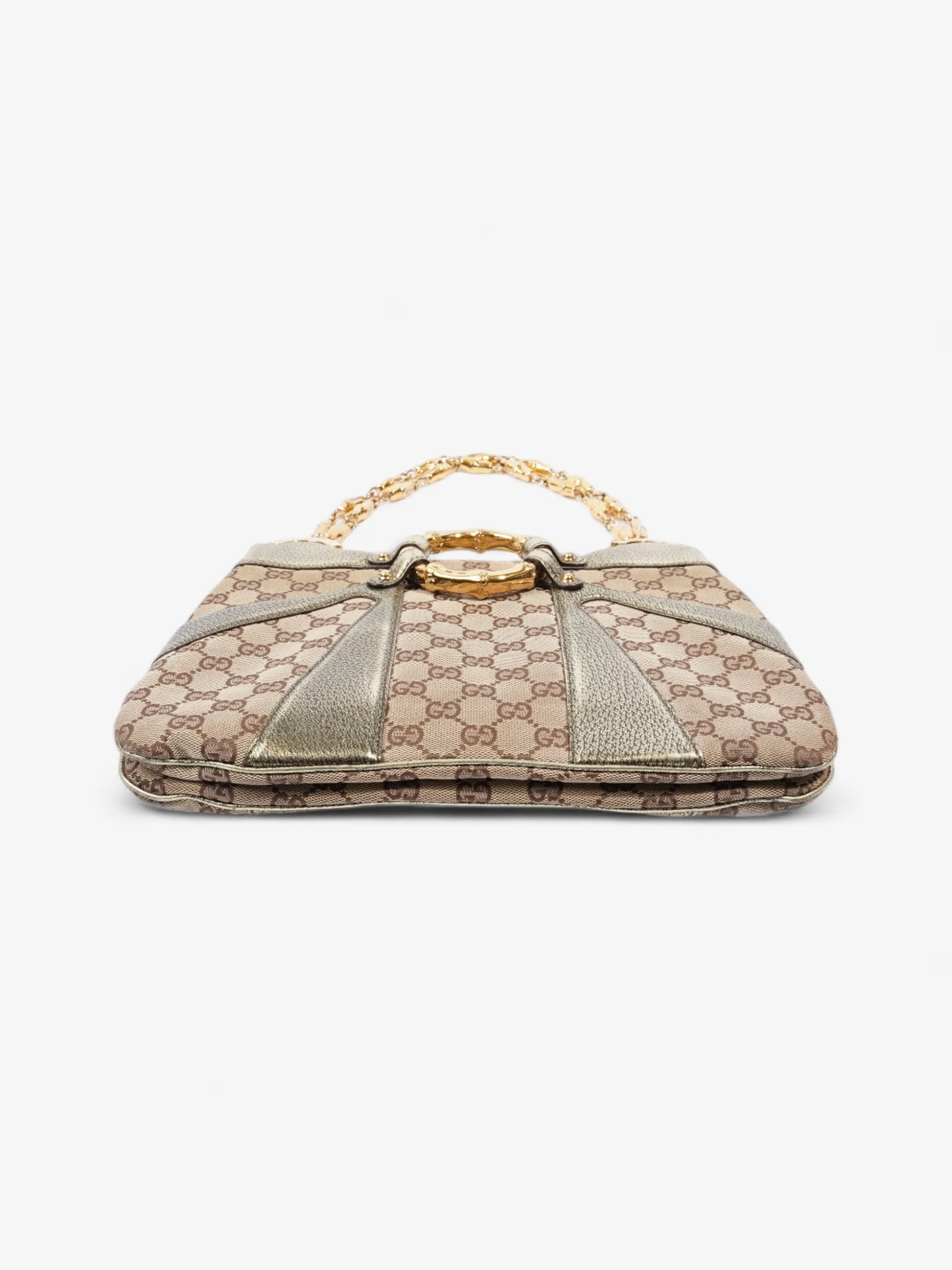 Gucci x Tom Ford Bamboo Chain Shoulder Bag GG Supreme / Metallic Canvas