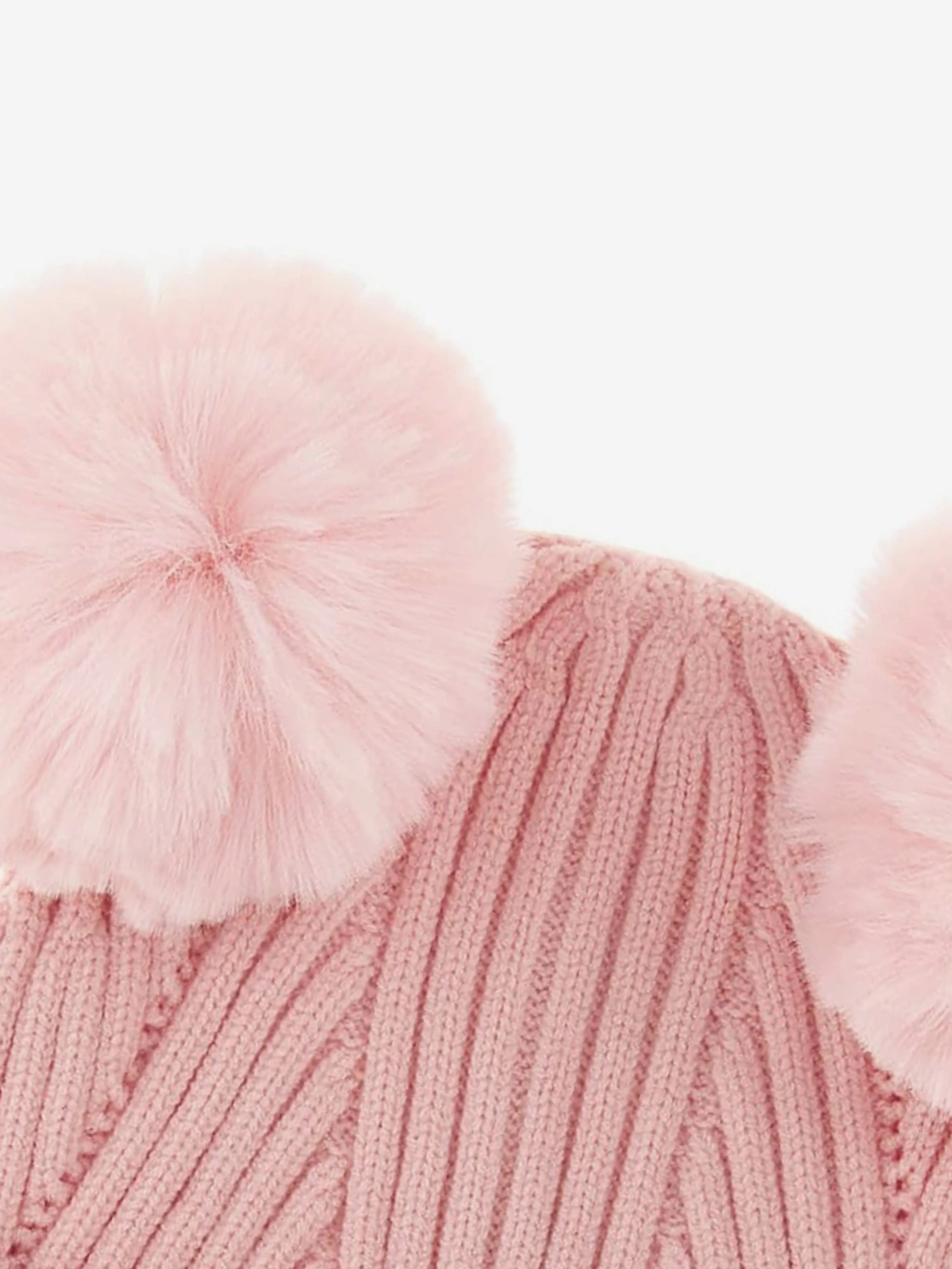 Guess Girls 针织 Pom Pom 帽子（粉色）