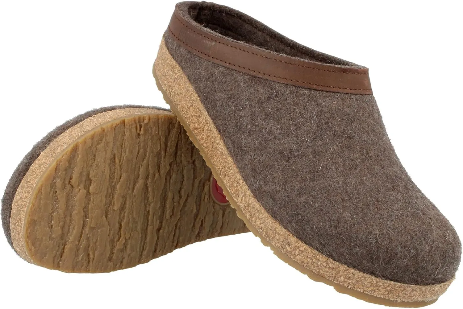 HAFLINGER Unisex GZL Leather Trimmed Wool Clogs