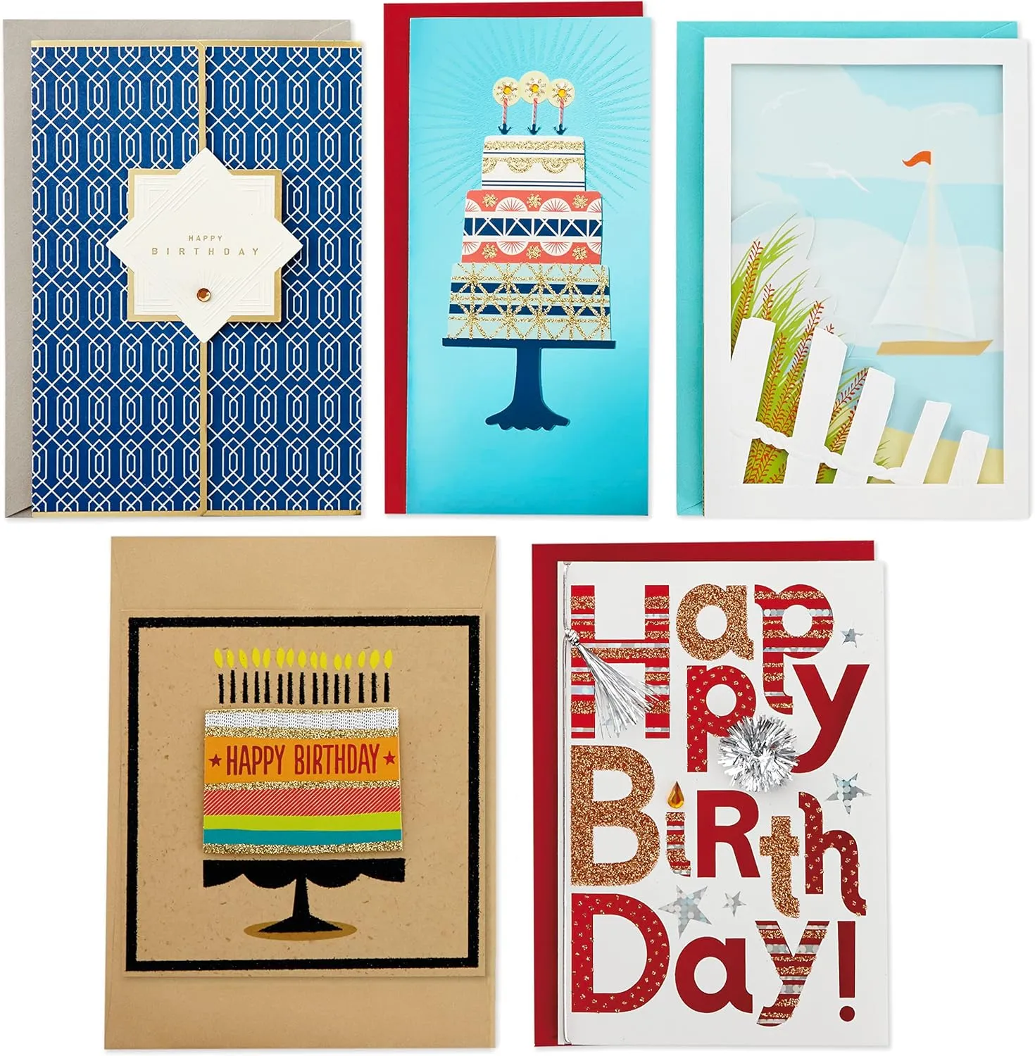 Hallmark All Occasion Handmade Boxed Set of Assorted Greeting Cards with Card Organizer (Pack of 24)—Birthday, Baby, Wedding, Sympathy, Thinking of You, Thank You, Blank