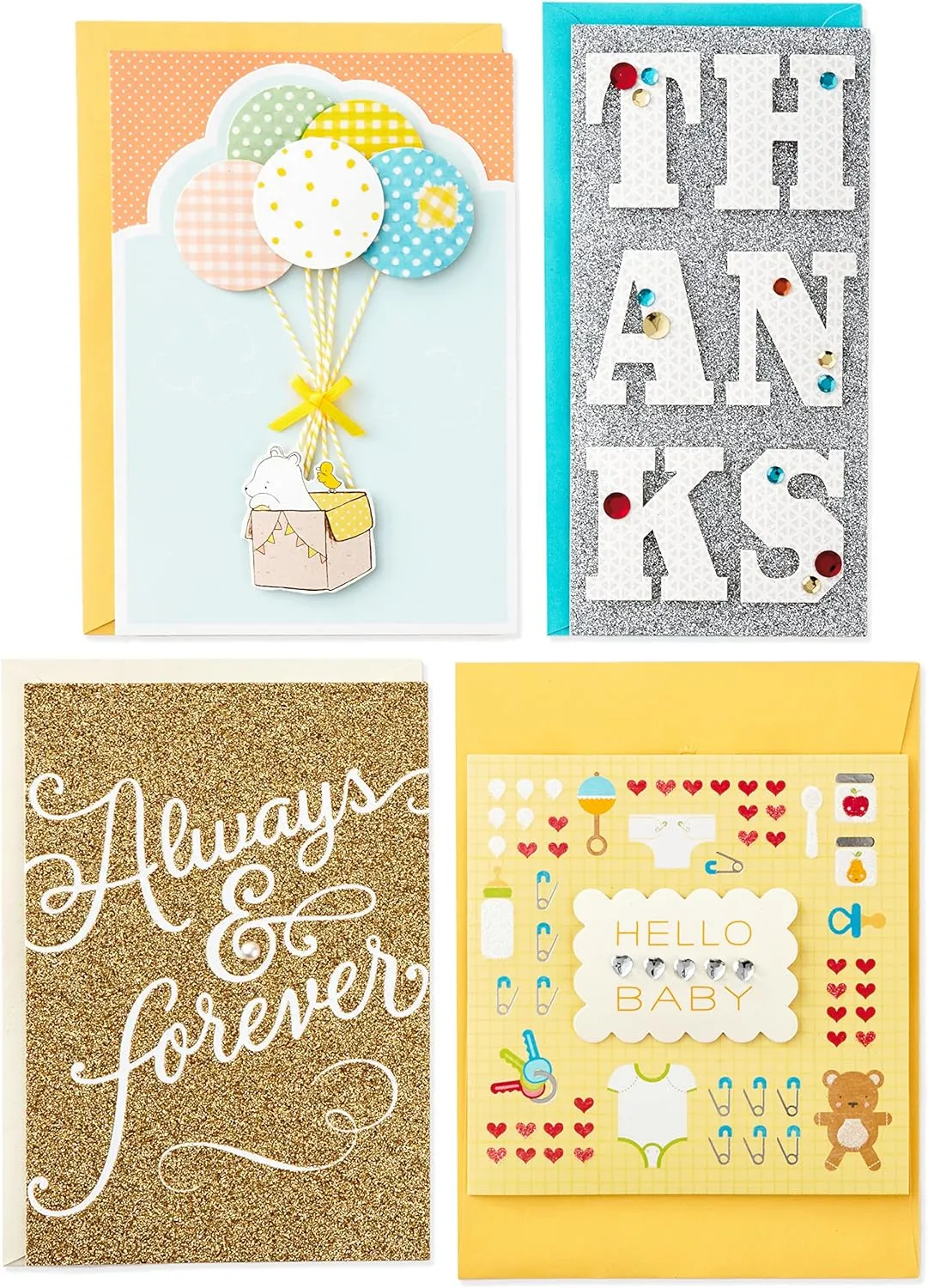 Hallmark All Occasion Handmade Boxed Set of Assorted Greeting Cards with Card Organizer (Pack of 24)—Birthday, Baby, Wedding, Sympathy, Thinking of You, Thank You, Blank
