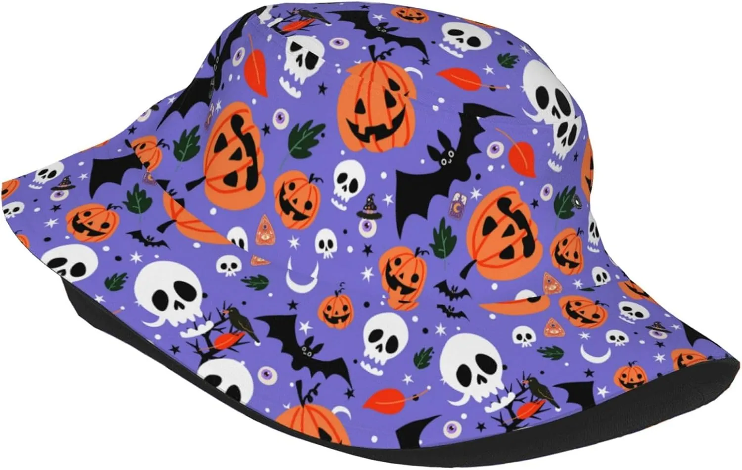 Halloween Skull Bucket Hats Fashion Summer Sun Cap Packable Outdoor Fisherman Hat for Women and Men