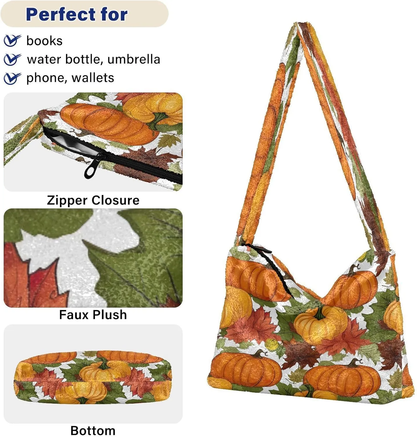 Halloween with Pumpkins on the Purple Womens Shoulder Bags, Womans Handbags, Purses for Women Shoulder Bag