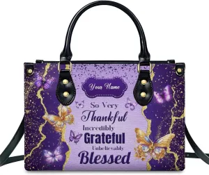Handbags for Women - Personalized Leather Purse with Name Photo - Tote Bags for Mom Grandma - Custom Gifts Ideas for Her