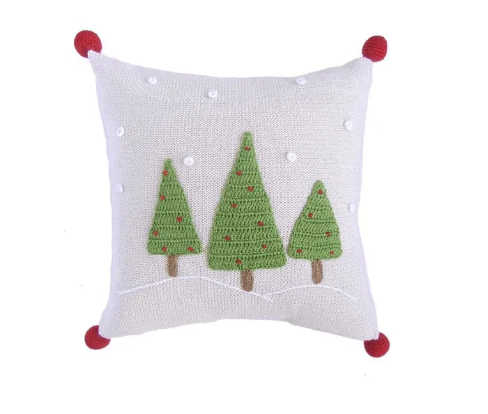 Handmade Artisan Three Tree 12" Pillow, Ecru | Hearth Home & Living