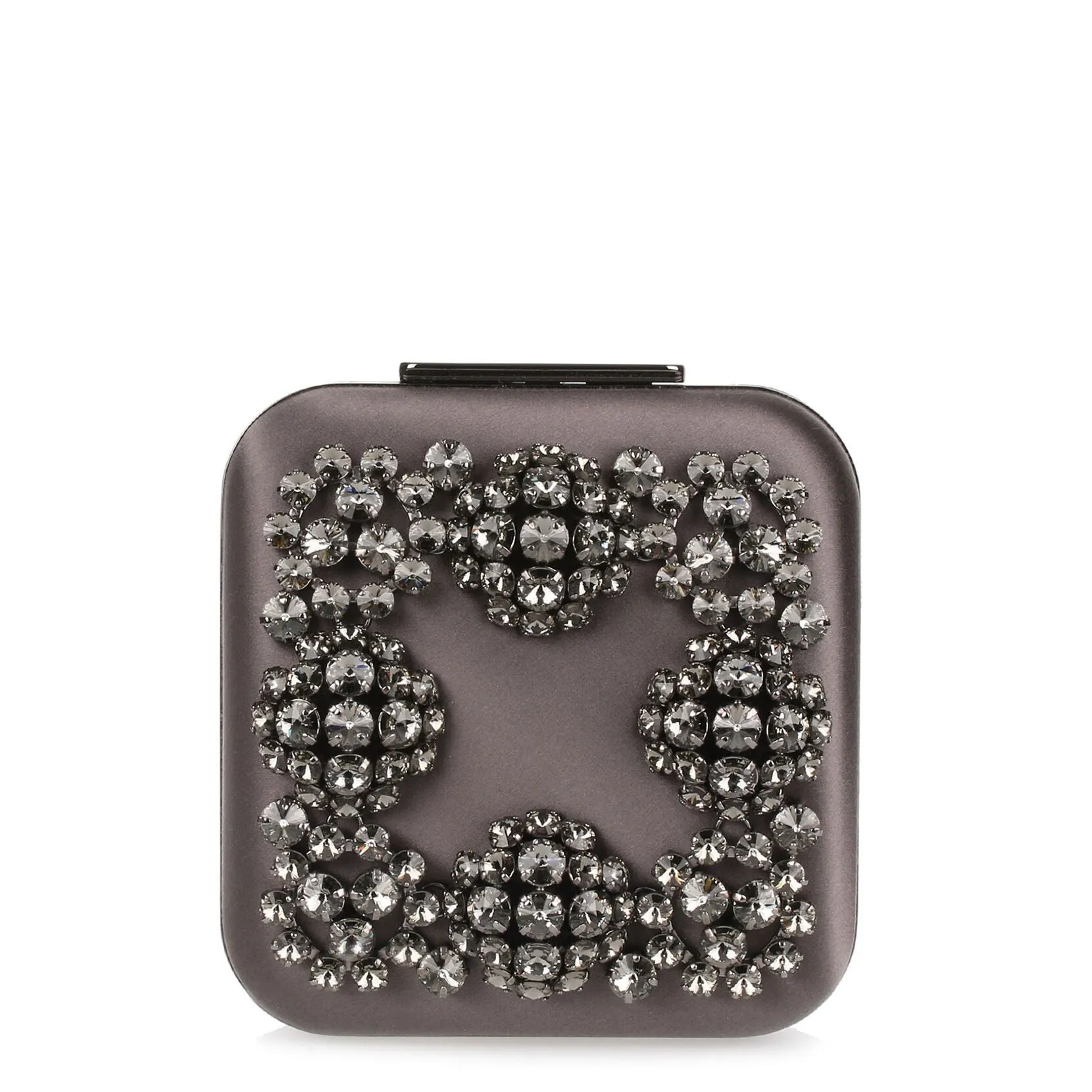 Hangi dark grey crystal silk clutch