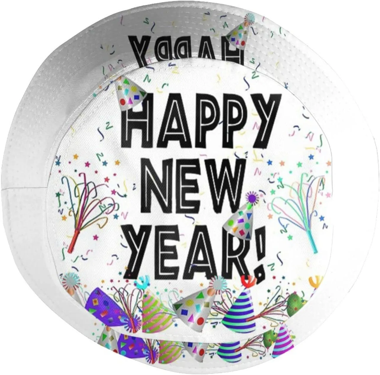 Happy New Year Bucket Hat for Men Women Teens Packable New Year Theme Sun Hats Fisherman Hat Cap